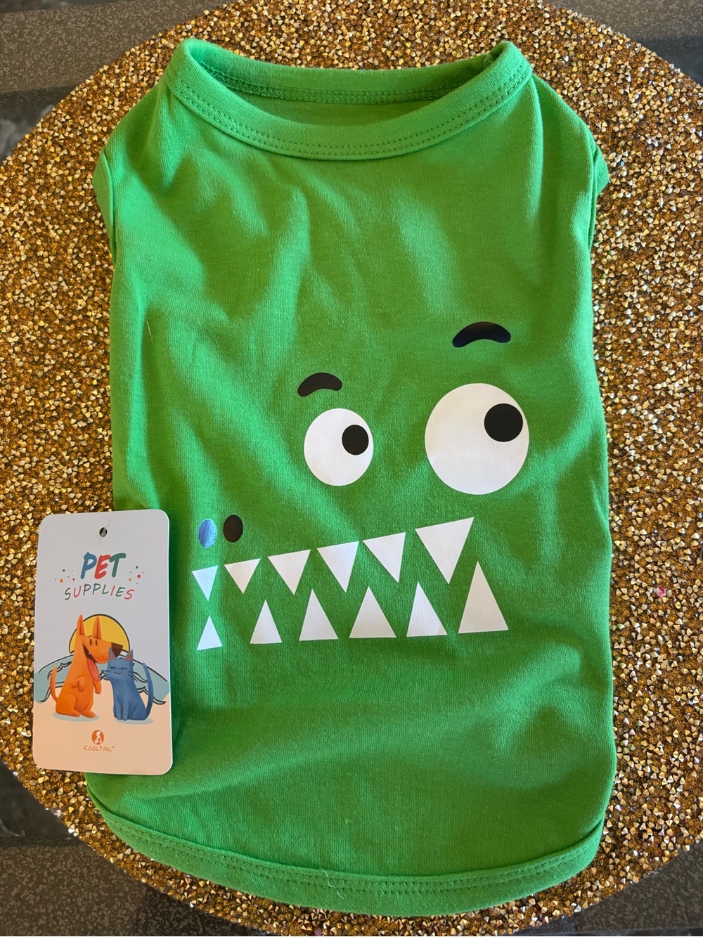 Kooltail NWT Green Monster Graphic Pet Shirt. Size Small